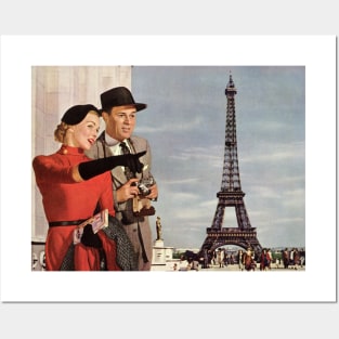 Vintage Paris Eiffel Tower Scene Posters and Art